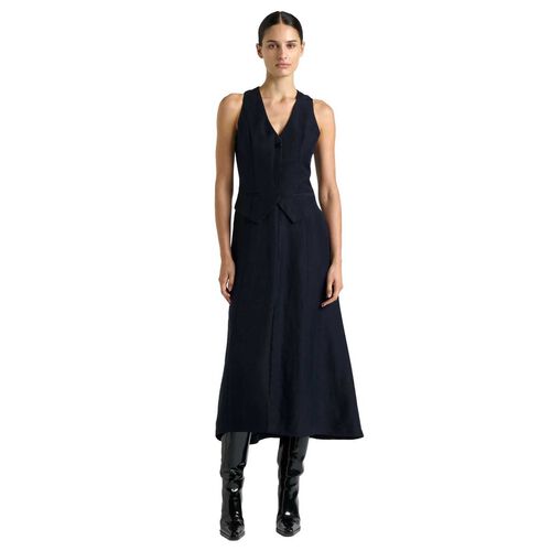Cue Linen Rayon Waistcoat Midi Dress